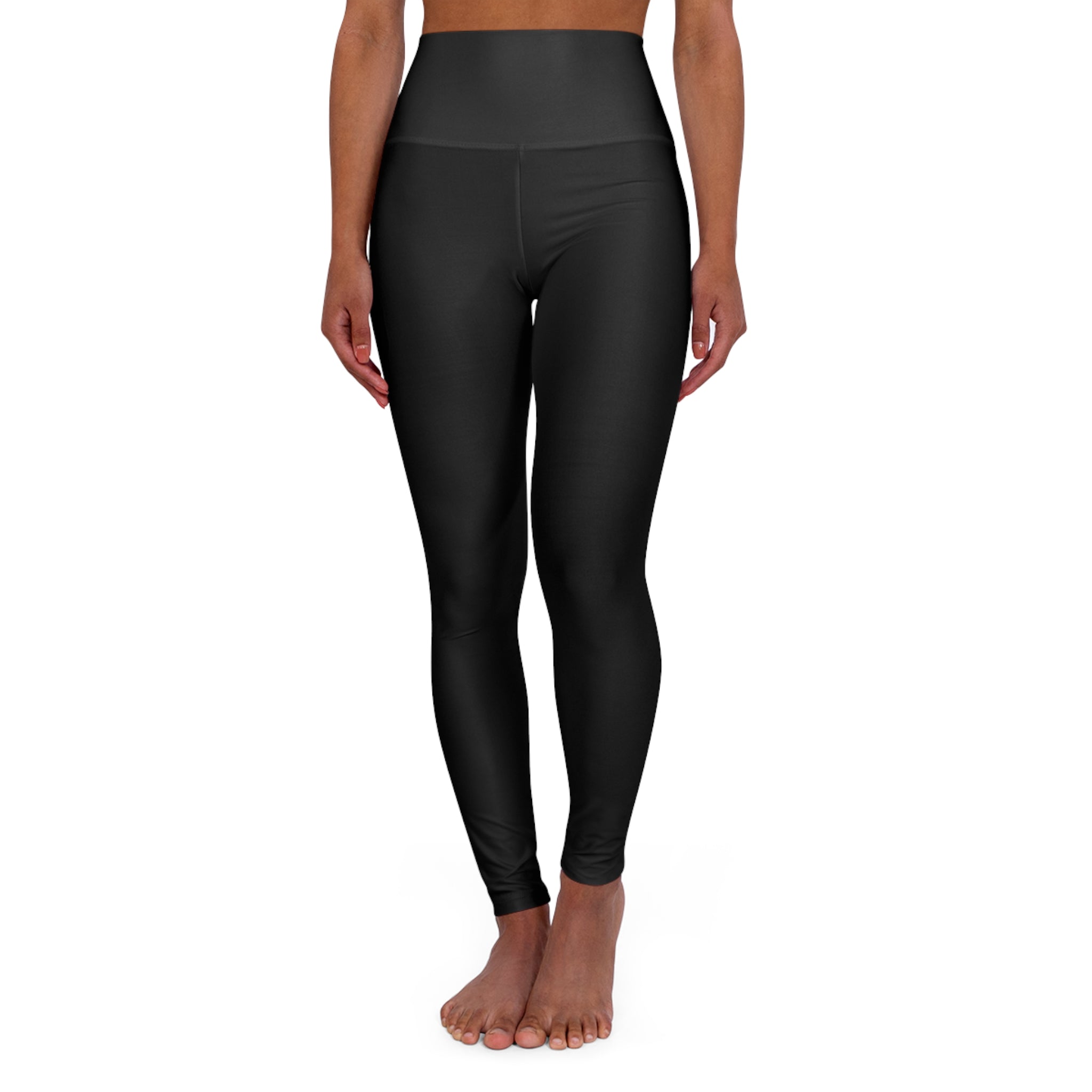 High-Waist Yoga Leggings — Black Activewear -Move Vibe wordmark