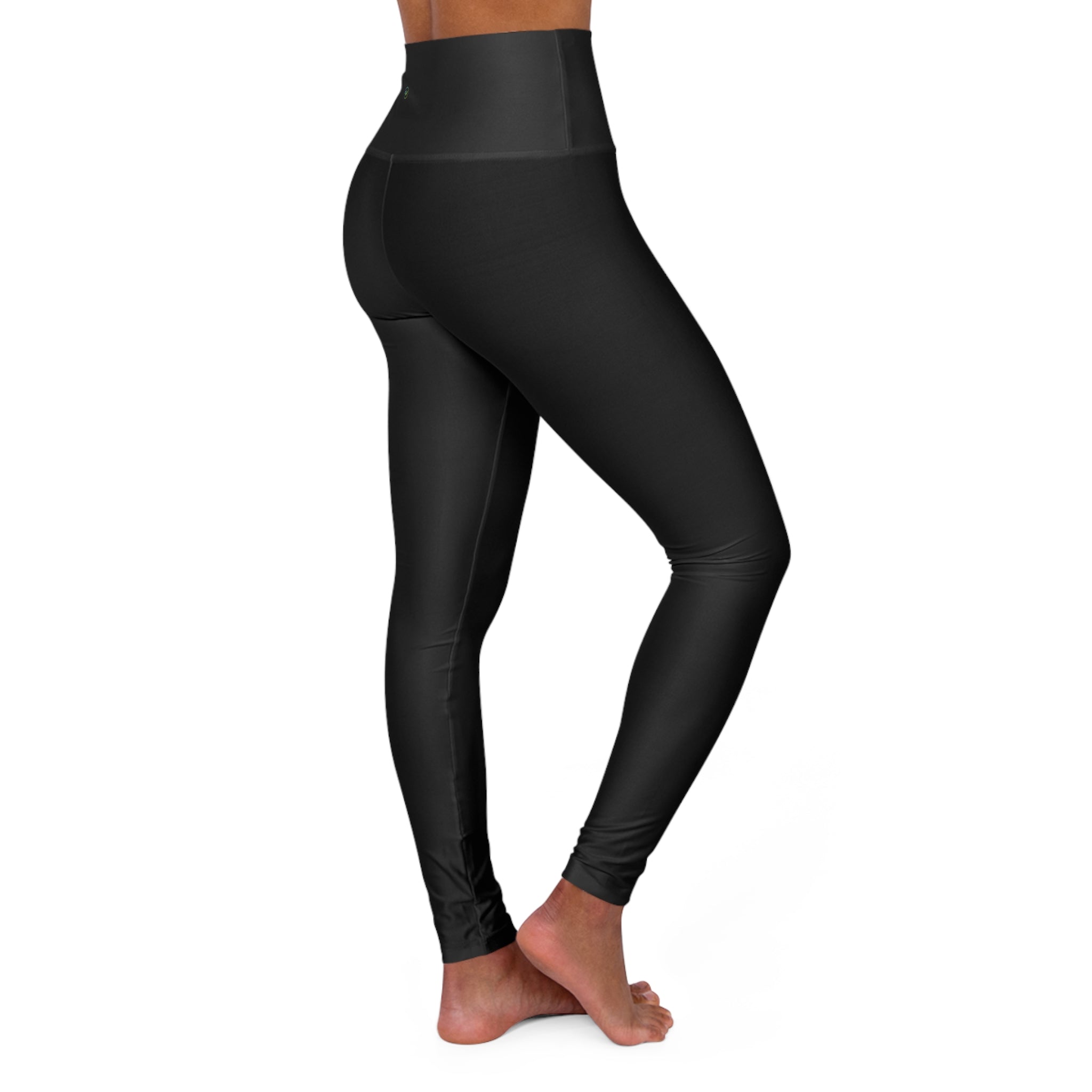 High-Waist Yoga Leggings — Black Activewear -Move Vibe wordmark